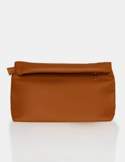 Public Desire The Aria Folded Detail Clutch Bag Caramel Store