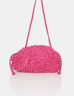 Public Desire The Ausha Chenille Clutch Bag Pink Cheap