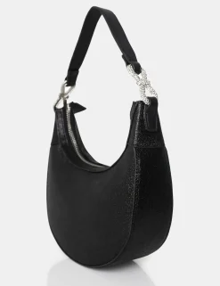 Public Desire The Bam Bam Black Glitter Bag Shop