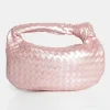 Public Desire The Blame Baby Pearlescent Woven Pu Knot Detail Mini Grab Bag Pink Hot