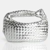 Public Desire The Blame Metallic Mirror Woven Pu Knot Detail Mini Grab Bag Silver Best Sale