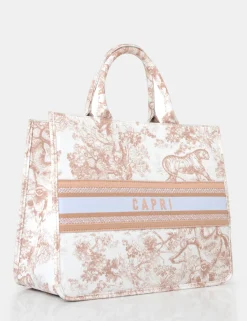 Public Desire The Capri Oversized Canvas Tote Bag Nude Cheap