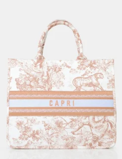 Public Desire The Capri Oversized Canvas Tote Bag Nude Cheap