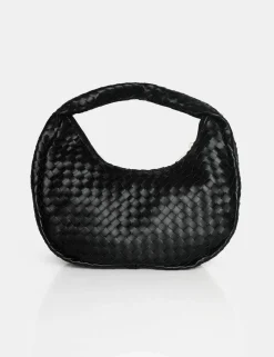 Public Desire The Capsian Woven Pu Grab Bag Black Store