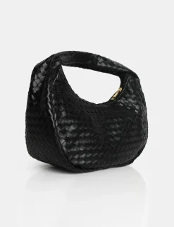 Public Desire The Capsian Woven Pu Grab Bag Black Store