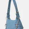 Public Desire The Chain Denim Shoulder Mini Bag Blue Flash Sale