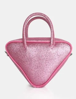 Public Desire The Diana Glitter Triangle Grab Bag Pink Flash Sale