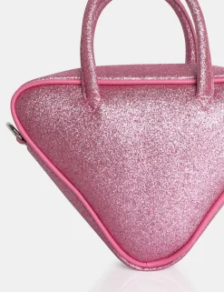 Public Desire The Diana Glitter Triangle Grab Bag Pink Flash Sale