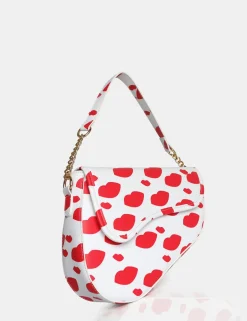 Public Desire The Fox Lip Print Saddle Shoulder Bag Multi Shop