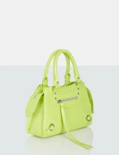 Public Desire The Haven Grain Pu Mini Tote Bag Lime Shop