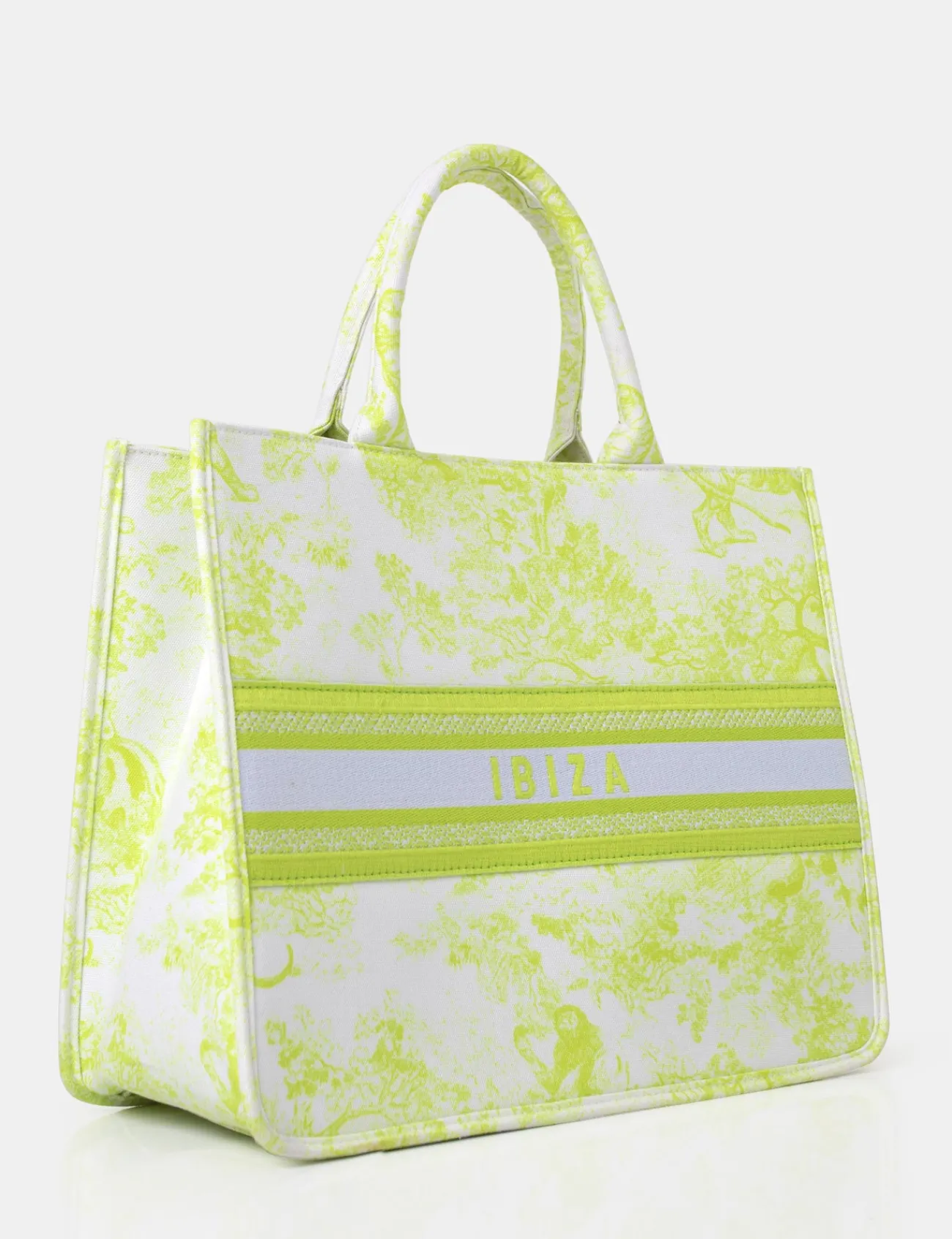 Public Desire The Ibiza Oversized Canvas Tote Bag Lime Flash Sale
