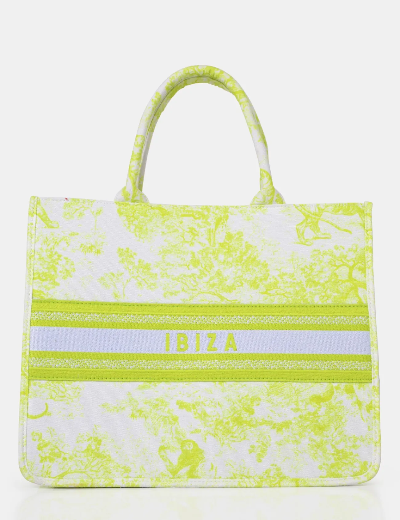 Public Desire The Ibiza Oversized Canvas Tote Bag Lime Flash Sale