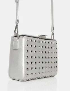 Public Desire The Jose Pu Metal Studded Bag Silver Best