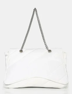 Public Desire The Laina Nylon Tote Bag White Clearance