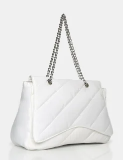 Public Desire The Laina Nylon Tote Bag White Clearance
