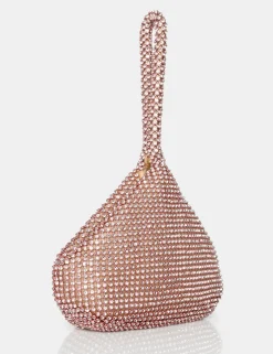 Public Desire The Lavender Diamante Mini Pouch Party Bag Champagne Hot