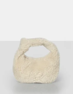 Public Desire The Lyra Fluffy Mini Handbag Ecru Shop