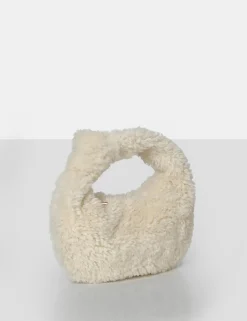 Public Desire The Lyra Fluffy Mini Handbag Ecru Shop