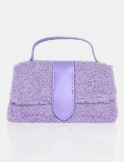 Public Desire The Mika Shearling Mini Bag Lilac Best Sale