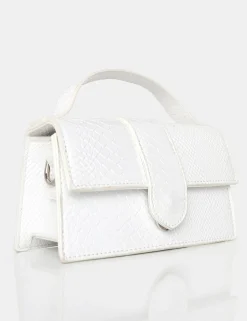 Public Desire The Mika White Matte Croc Bag Shop