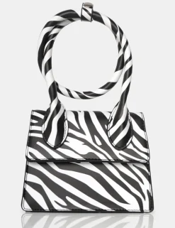 Public Desire The Milan Zebra Print Pu Crossbody Mini Bag Monochrome Hot