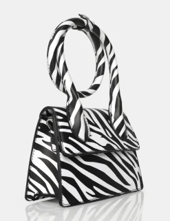 Public Desire The Milan Zebra Print Pu Crossbody Mini Bag Monochrome Hot
