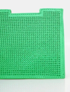 Public Desire The Montez Diamante Square Mini Evening Bags Green Cheap