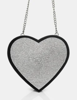 Public Desire The Phillippa Pu Diamante Bag Black Shop