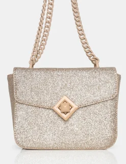 Public Desire The Pixie Glitter Bag Chain Detail Shoulder Bag Gold Store