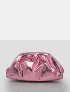 Public Desire The Project Metallic Clutch Bag Pink Fashion