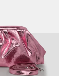Public Desire The Project Metallic Clutch Bag Pink Fashion