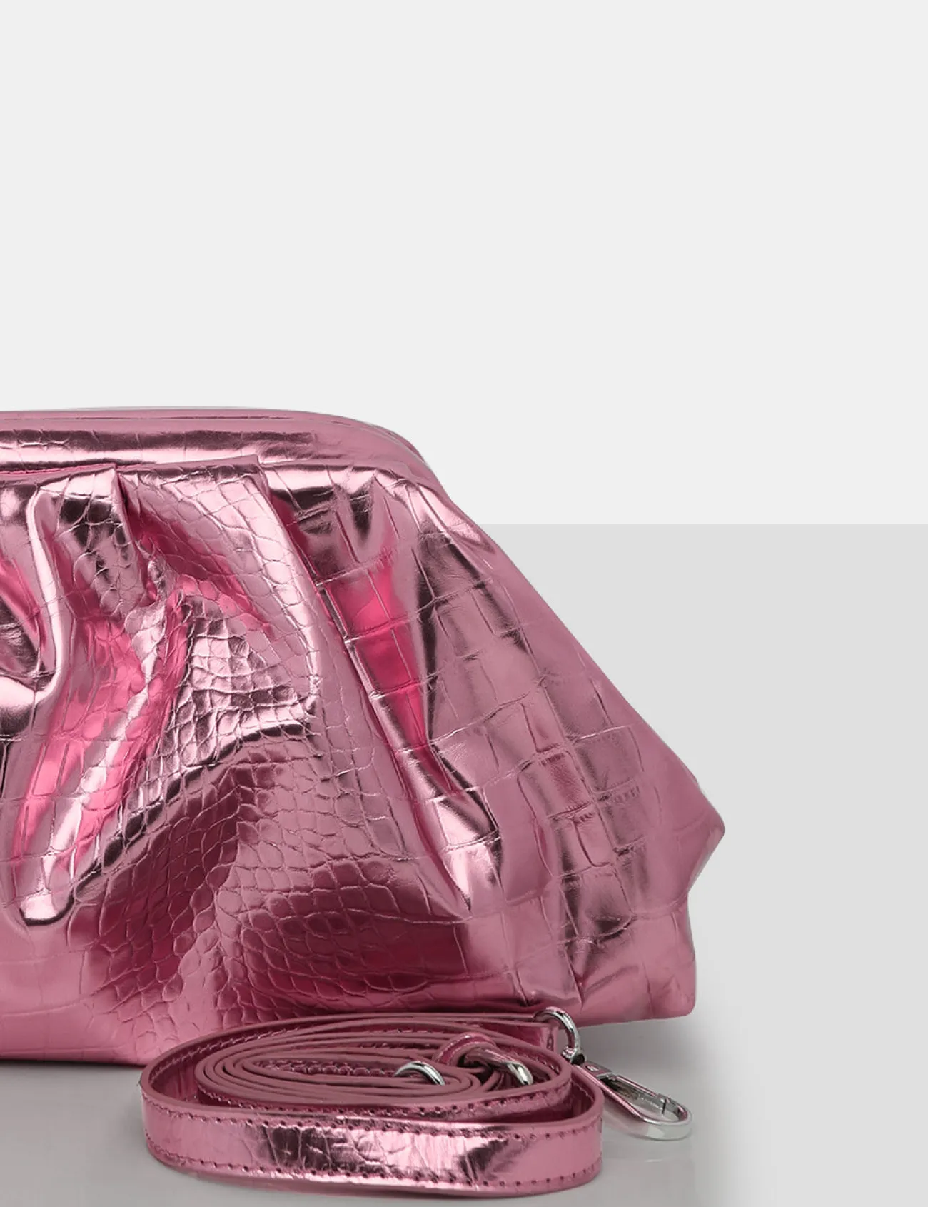 Public Desire The Project Metallic Clutch Bag Pink Fashion