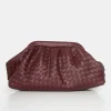 Public Desire The Project Woven Pu Clutch Bags Burgundy Outlet