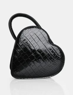 Public Desire The Roux Croc Heart Grab Bag Black Best