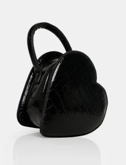 Public Desire The Roux Croc Heart Grab Bag Black Best