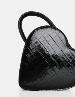 Public Desire The Roux Croc Heart Grab Bag Black Best