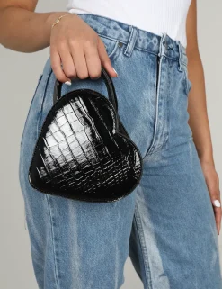 Public Desire The Roux Croc Heart Grab Bag Black Best