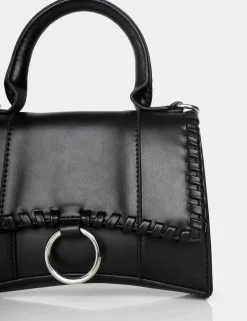 Public Desire The Roxi Black Plaited Edge Mini Handbag Bags New