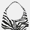 Public Desire The Shiloh Zebra Pu Shoulder Bag Monochrome Clearance