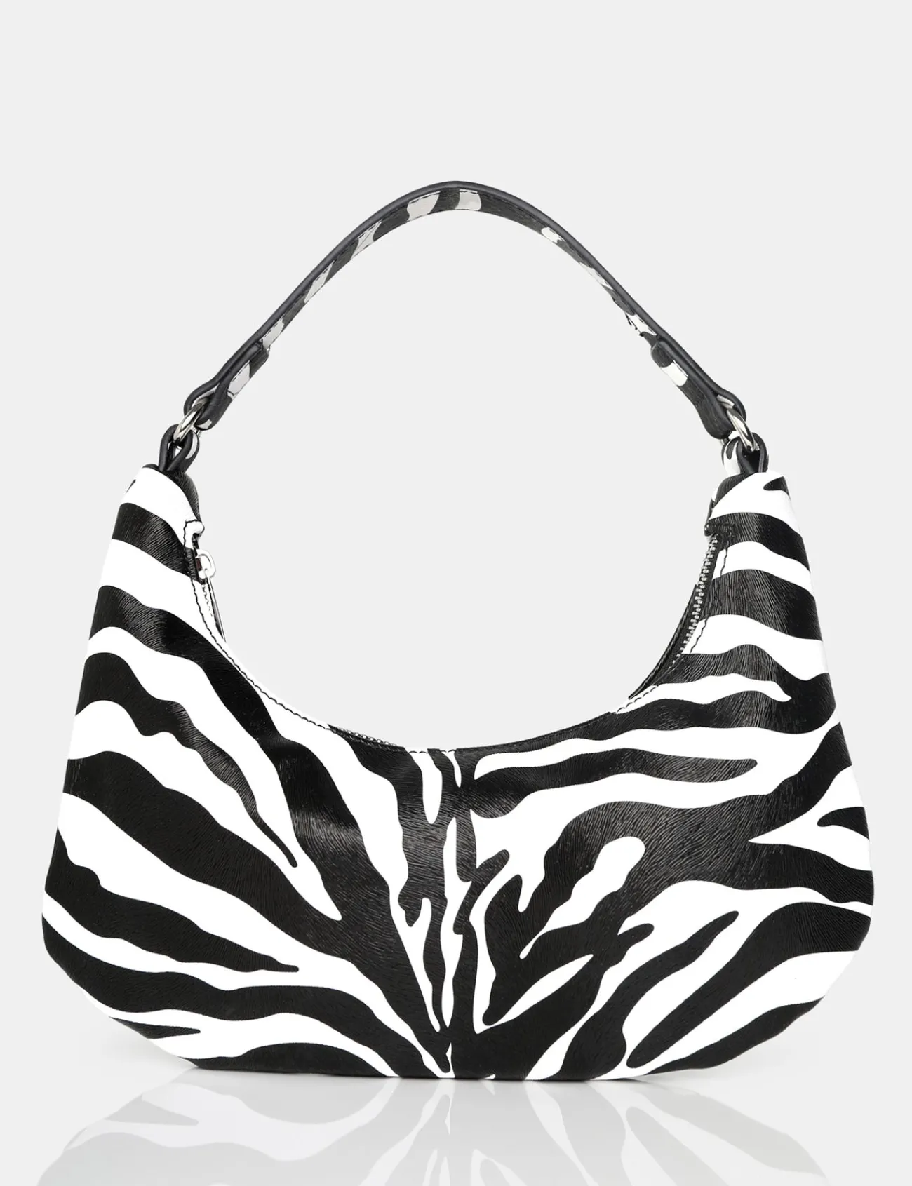 Public Desire The Shiloh Zebra Pu Shoulder Bag Monochrome Clearance