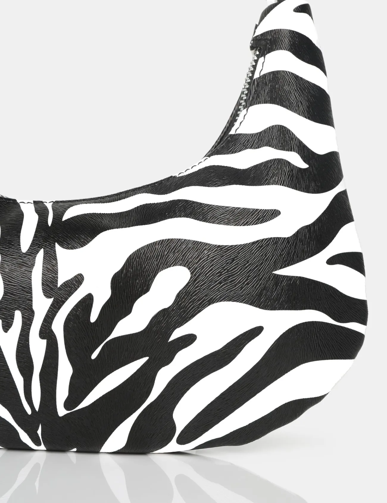 Public Desire The Shiloh Zebra Pu Shoulder Bag Monochrome Clearance