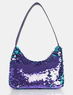 Public Desire The Zane Purple Sequin Shoulder Bag Fashion