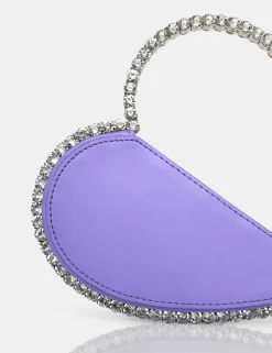 Public Desire The Zee Diamante Love Heart Grab Bag Lilac Hot