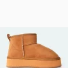 Public Desire Theo Chestnut Brown Faux Suede Ultra Mini Ankle Platform Boots Best