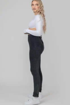 Public Desire Tie Waist Leggings Acid Wash Best