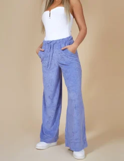 Public Desire Towelling Wide Leg Joggers Purple Fashion