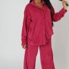 Public Desire Towelling Wide Leg Joggers Pink Shop