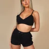 Public Desire Triangle Ribbed Bralet Black Shop
