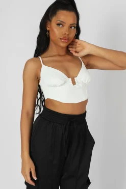Public Desire U Trim Corset Bralet Ivory Discount