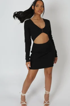 Public Desire U-Bar Trim Mini Dress Black Shop